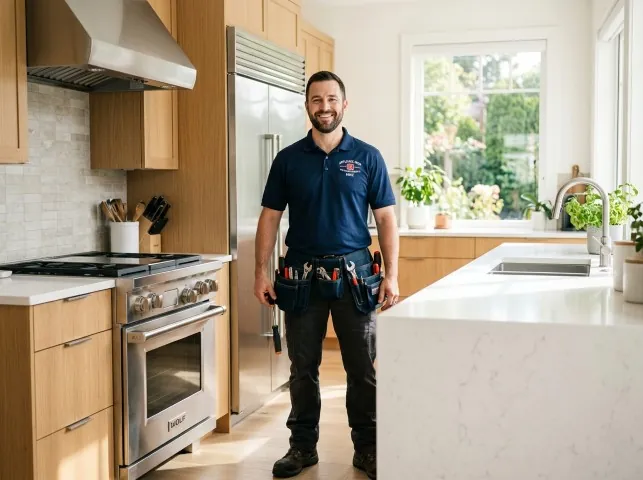 Appliance Repair Hero technician after an appliance repair in a Vermont home